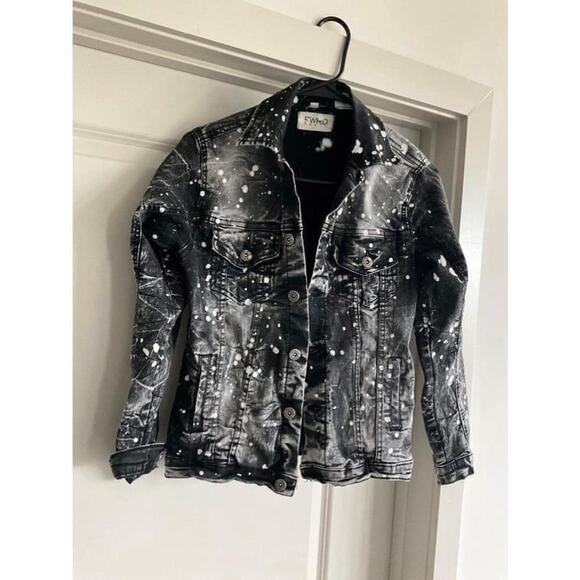 Girl’s Splattered Denim‎ Jean Jacket Size 14-16 - Picture 11 of 12